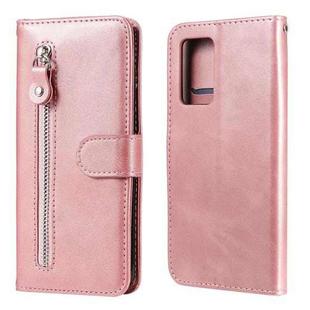 For OPPO Reno6 5G Fashion Calf Texture Zipper Horizontal Flip Leather Case with Holder & Card Slots & Wallet(Rose Gold)