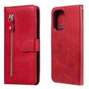 For Xiaomi Redmi K40 Fashion Calf Texture Zipper Horizontal Flip Leather Case with Holder & Card Slots & Wallet(Red)