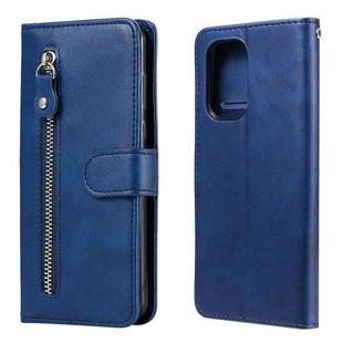 For Xiaomi Redmi K40 Fashion Calf Texture Zipper Horizontal Flip Leather Case with Holder & Card Slots & Wallet(Blue)