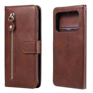 For Xiaomi Mi 11 Ultra Fashion Calf Texture Zipper Horizontal Flip Leather Case with Holder & Card Slots & Wallet(Brown)