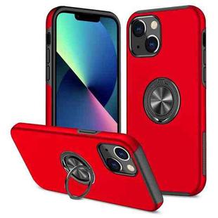 For iPhone 13 mini Magnetic Ring Kickstand Shockproof Phone Case (Red)