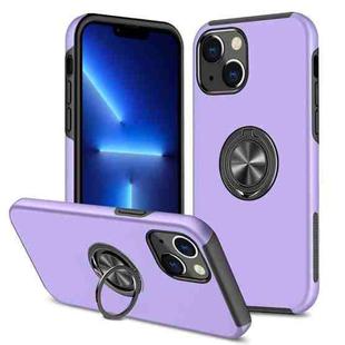 For iPhone 13 Pro Max Magnetic Ring Kickstand Shockproof Phone Case (Purple)