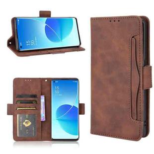 For OPPO Reno6 Pro+ 5G Skin Feel Calf Pattern Horizontal Flip Leather Case with Holder & Card Slots & Photo Frame(Brown)
