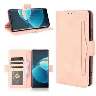 For vivo X60 Pro / X60 5G Curved Surface Skin Feel Calf Pattern Horizontal Flip Leather Case with Holder & Card Slots & Photo Frame(Pink)