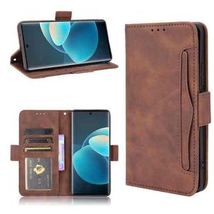 For vivo X60 Pro / X60 5G Curved Surface Skin Feel Calf Pattern Horizontal Flip Leather Case with Holder & Card Slots & Photo Frame(Brown)