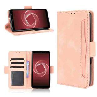 For Fujitsu Arrows Be4 Plus / F-41B Skin Feel Calf Pattern Horizontal Flip Leather Case with Holder & Card Slots & Photo Frame(Pink)