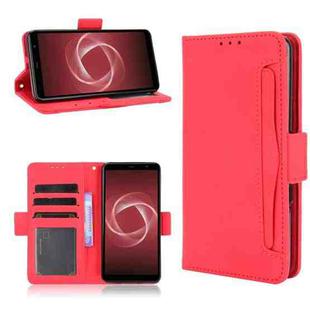 For Fujitsu Arrows Be4 Plus / F-41B Skin Feel Calf Pattern Horizontal Flip Leather Case with Holder & Card Slots & Photo Frame(Red)