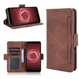 For Fujitsu Arrows Be4 Plus / F-41B Skin Feel Calf Pattern Horizontal Flip Leather Case with Holder & Card Slots & Photo Frame(Brown)