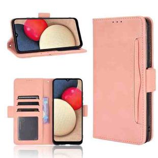 For Samsung Galaxy A03s 166mm Version Skin Feel Calf Pattern Horizontal Flip Leather Case with Holder & Card Slots & Photo Frame(Pink)