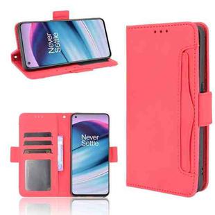 For OnePlus Nord CE 5G Skin Feel Calf Pattern Horizontal Flip Leather Case with Holder & Card Slots & Photo Frame(Red)