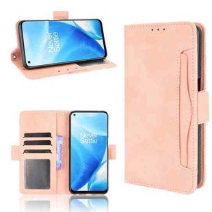 For OnePlus Nord N200 5G Skin Feel Calf Pattern Horizontal Flip Leather Case with Holder & Card Slots & Photo Frame(Pink)