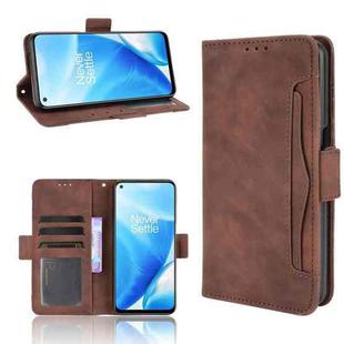 For OnePlus Nord N200 5G Skin Feel Calf Pattern Horizontal Flip Leather Case with Holder & Card Slots & Photo Frame(Brown)