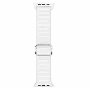 Japanese Word Buckle Silicone Watch Band For Apple Watch Ultra 49mm / Series 8&7 45mm / SE 2&6&SE&5&4 44mm / 3&2&1 42mm(White)