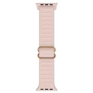 Japanese Word Buckle Silicone Watch Band For Apple Watch Ultra 49mm / Series 8&7 45mm / SE 2&6&SE&5&4 44mm / 3&2&1 42mm(Sand Pink)