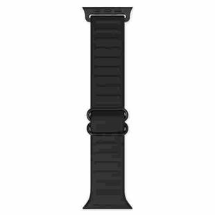 Japanese Word Buckle Silicone Watch Band For Apple Watch Ultra 49mm / Series 8&7 45mm / SE 2&6&SE&5&4 44mm / 3&2&1 42mm(Black)