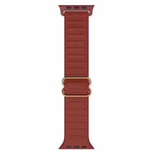 Japanese Word Buckle Silicone Watch Band For Apple Watch Ultra 49mm / Series 8&7 45mm / SE 2&6&SE&5&4 44mm / 3&2&1 42mm(Red Wine)
