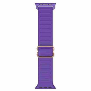 Japanese Word Buckle Silicone Watch Band For Apple Watch Ultra 49mm / Series 8&7 45mm / SE 2&6&SE&5&4 44mm / 3&2&1 42mm(Dark Purple)