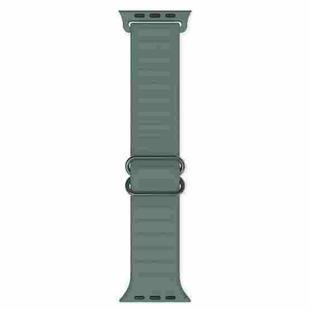 Japanese Word Buckle Silicone Watch Band For Apple Watch Ultra 49mm / Series 8&7 45mm / SE 2&6&SE&5&4 44mm / 3&2&1 42mm(Pine Needle Green)