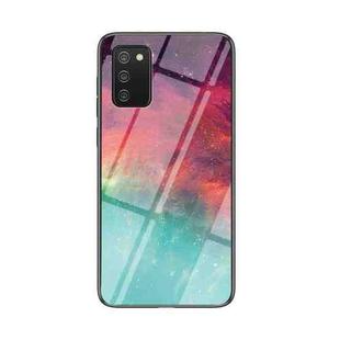 For Samsung Galaxy A02s EU Version Starry Sky Painted Tempered Glass TPU Shockproof Protective Case(Color Starry Sky)