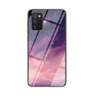 For Samsung Galaxy A02s EU Version Starry Sky Painted Tempered Glass TPU Shockproof Protective Case(Dream Sky)
