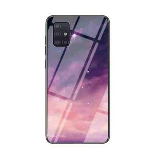 For Samsung Galaxy A51 Starry Sky Painted Tempered Glass TPU Shockproof Protective Case(Dream Sky)