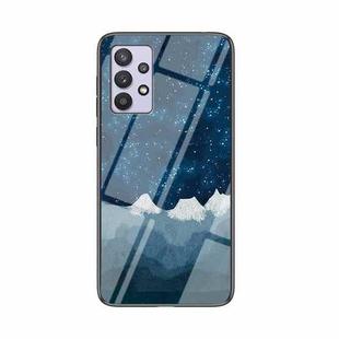 For Samsung Galaxy A32 Starry Sky Painted Tempered Glass TPU Shockproof Protective Case(Star Chess Rob)
