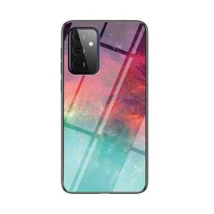 For Samsung Galaxy A72 5G / 4G Starry Sky Painted Tempered Glass TPU Shockproof Protective Case(Color Starry Sky)