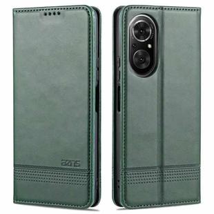 For Honor 50 SE AZNS Magnetic Calf Texture Horizontal Flip Leather Case with Card Slots & Holder & Wallet(Dark Green)