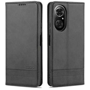 For Honor 50 SE AZNS Magnetic Calf Texture Horizontal Flip Leather Case with Card Slots & Holder & Wallet(Black)