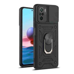 For Xiaomi Redmi Note 10 Sliding Camera Cover Design TPU+PC Protective Case(Black)