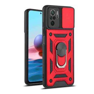 For Xiaomi Redmi Note 10 Sliding Camera Cover Design TPU+PC Protective Case(Red)