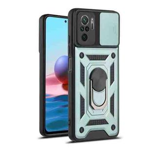 For Xiaomi Redmi Note 10 Sliding Camera Cover Design TPU+PC Protective Case(Dark Green)