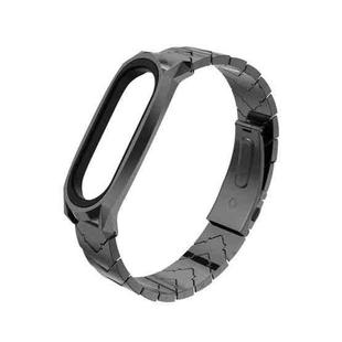 For Xiaomi Mi Band 6 / 5 / 4 / 3 Mijobs GT Metal Stainless Steel V Type Watch Band(Black)