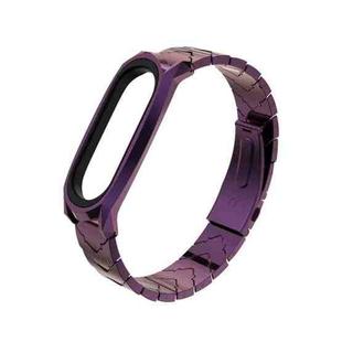 For Xiaomi Mi Band 6 / 5 / 4 / 3 Mijobs GT Metal Stainless Steel V Type Watch Band(Purple)