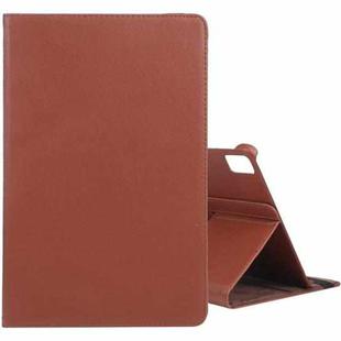 For Huawei MatePad Pro 12.6 2021 360 Degree Rotation Litchi Texture Horizontal Flip Leather Case with Holder(Brown)
