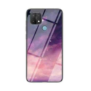 For OPPO A15 Starry Sky Painted Tempered Glass TPU Shockproof Protective Case(Dream Sky)