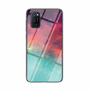 For OPPO A52 Starry Sky Painted Tempered Glass TPU Shockproof Protective Case(Color Starry Sky)