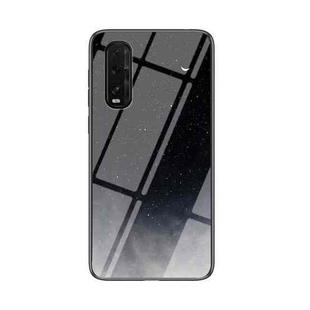 For OPPO Find X2 Starry Sky Painted Tempered Glass TPU Shockproof Protective Case(Star Crescent Moon)