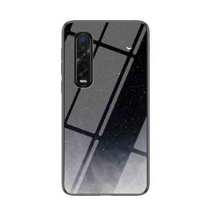 For OPPO Find X2 Pro Starry Sky Painted Tempered Glass TPU Shockproof Protective Case(Star Crescent Moon)