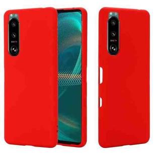 For Sony Xperia 5 III Solid Color Liquid Silicone Dropproof Full Coverage Protective Case(Red)