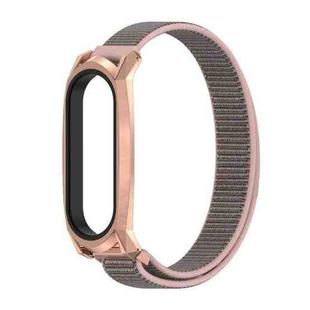 For Xiaomi Mi Band 6 / 5 / 4 / 3 Mijobs GT Nylon Loop Watch Band(Pink Sand Rose Gold)