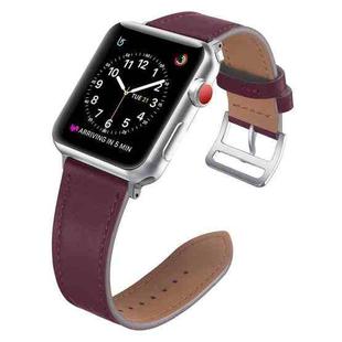 Small Waist Leather Watch Band For Apple Watch Series 8&7 41mm / SE 2&6&SE&5&4 40mm / 3&2&1 38mm(Wine Red)
