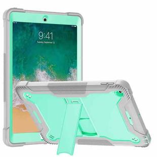 Silicone + PC Shockproof Protective Case with Holder For iPad 9.7 inch (2017/2018)(Gray + Green)