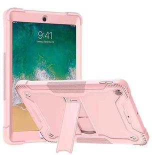 Silicone + PC Shockproof Protective Case with Holder For iPad 9.7 inch (2017/2018)(Rose Gold)