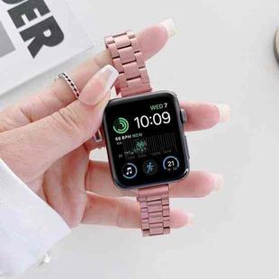 Three-beads Steel Watch Band For Apple Watch Series 9&8&7 41mm / SE 3&SE 2&6&SE&5&4 40mm / 3&2&1 38mm (Pink)