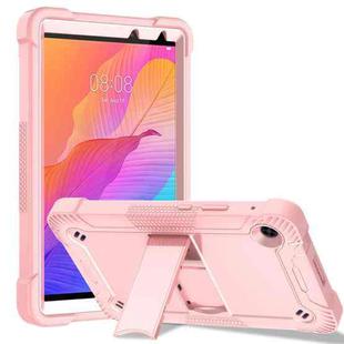For Huawei MatePad T8 Silicone + PC Shockproof Protective Case with Holder(Rose Gold)