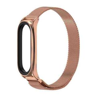 For Xiaomi Mi Band 6 / 5 / 4 / 3 Mijobs Milan Magnetic Plus Stainless Steel Watch Band(Rose Gold)