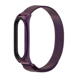For Xiaomi Mi Band 6 / 5 / 4 / 3 Mijobs Milan Magnetic Plus Stainless Steel Watch Band(Purple)