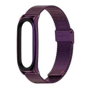 For Xiaomi Mi Band 6 / 5 / 4 / 3 Mijobs Milan Buckle Plus Stainless Steel Watch Band(Purple)