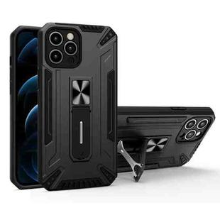 War-god Armor TPU + PC Shockproof Magnetic Protective Case with Folding Holder For iPhone 12 mini(Black)